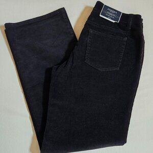 NWT Sonoma Black Lower Rise Boot Cut Corduroy Pants Size Petite 8